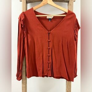 Universal Thread Terracotta Button-Up Blouse